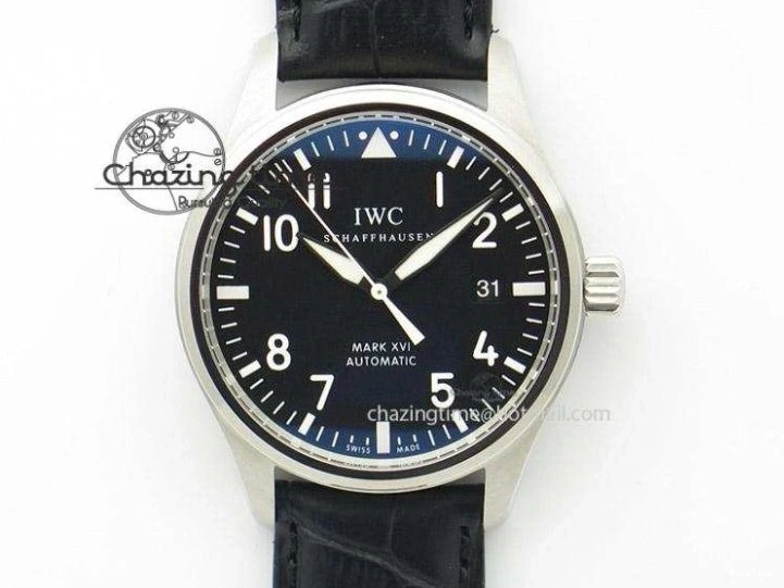 MIROTIME 0427 MARK XVIII IW327002 SS FKF 1:1 Best Edition White Dial On Black Leather Strap Affordable 7121